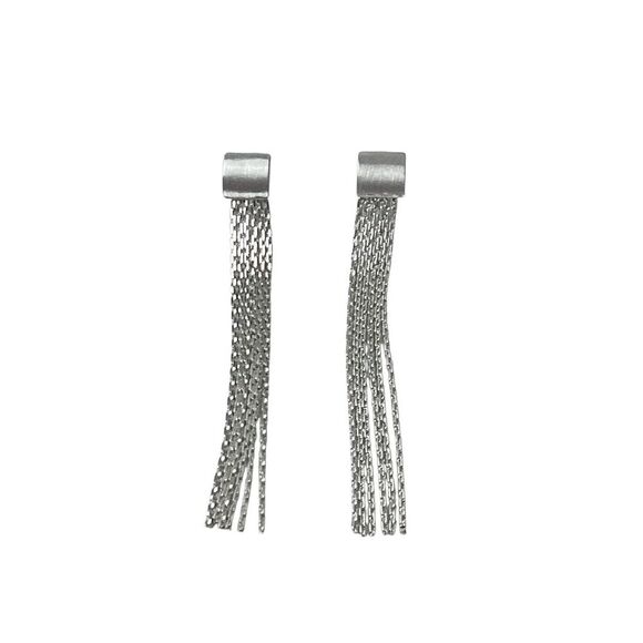 HEAVEN MAYHEM Sling Maxi Silver Earrings New with Packaging Chain Detail - Picture 3 of 9